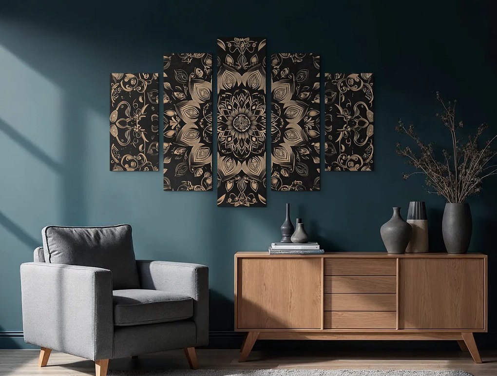 drevko | Viacdielna mandala Zlaté jadro 70 x 1045 cm