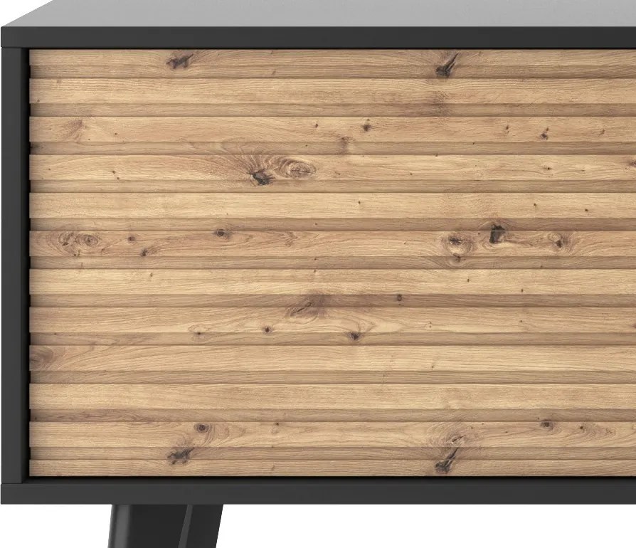 Široká TV skrinka Willow, čierna/dub artisan