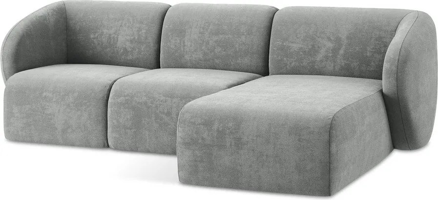 Sivá ženilková rohová pohovka (pravý roh/s leňoškou) Lani – Makamii