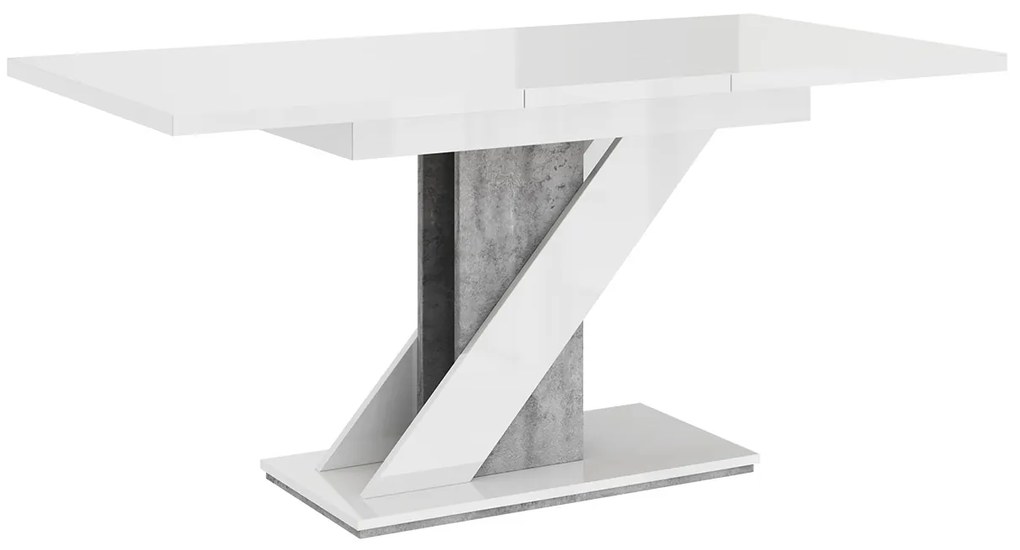 Moderný stôl Eksuper, Farby: biely lesk / čierny lesk