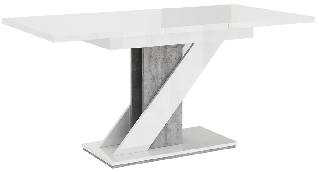 Moderný stôl Eksuper, Farby: biely lesk / čierny lesk