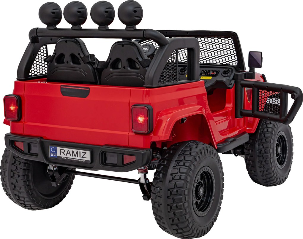 Ramiz OFF-ROAD 3.0 terénne auto pre deti Červené + diaľkové ovládanie + pomalý štart + pásy + LED audio