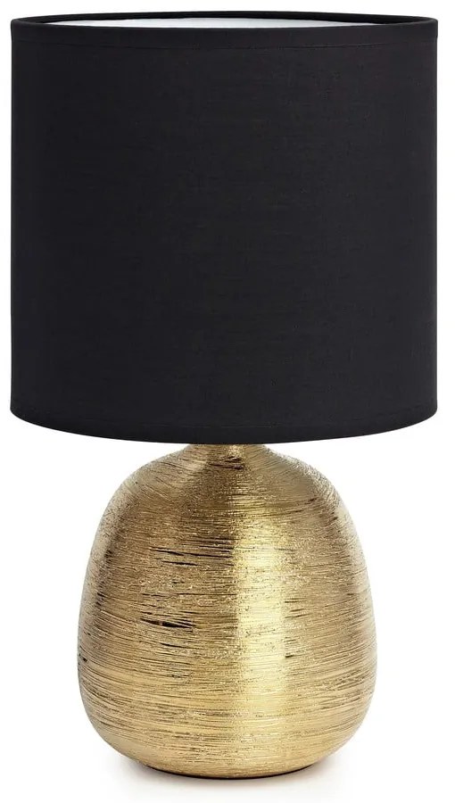 Stolová lampa s textilným tienidlom v čierno-zlatej farbe (výška 37,5 cm) Oscar – Markslöjd