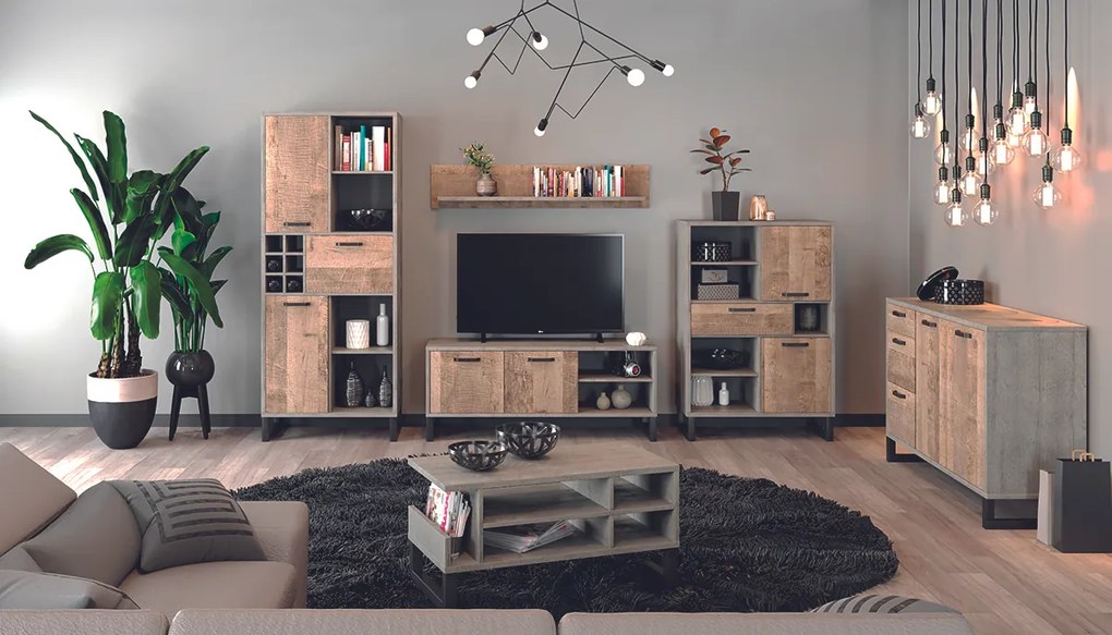 Trojdverová šatníková skriňa Bova W-3D - pieskový dub / woodcon