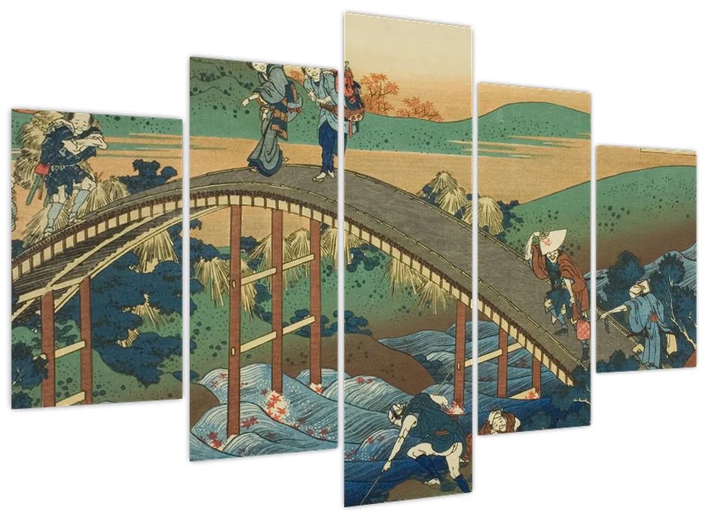 Obraz - Katsushika Hokusai, Ariwara no Narihirafrom the series One Hundred, Poems Explained by the Nurse (Hyakunin isshu uba ga etoki), reprodukcia (150x105 cm)