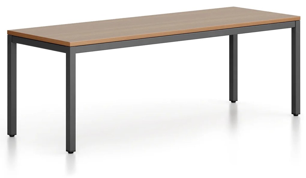 Lavica FRAME, čierna podnož, 1685 x 404 x 468 mm, orech