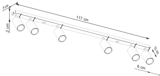 Sollux SL.1499 - Bodové svietidlo RING 6xGU10/10W/230V krémová