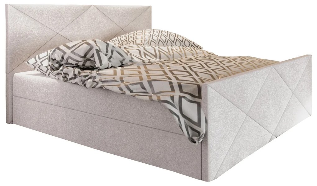 Manželská posteľ Boxspring 140 cm Milagros Comfort 4 (béžová) (s matracom a úložným priestorom). Vlastná spoľahlivá doprava až k Vám domov. 1056209