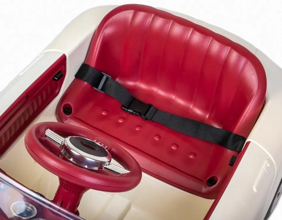 Baby Mix Detské elektrické autíčko Retro Pearl, biela