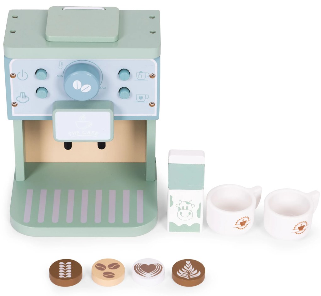 Drevený kávovar pre deti, 8 dielov, ECOTOYS