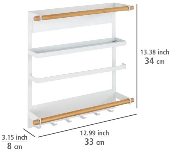 WENKO 54113100 - Organizér MAGNA 33x34 cm biela/hnedá/čierna