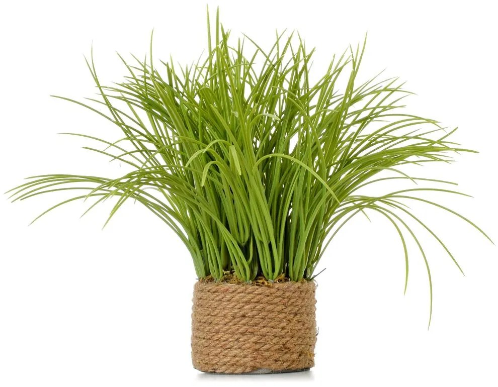 OKRASNÁ TRÁVA V JUTOVOM KVETINÁČI 28CM