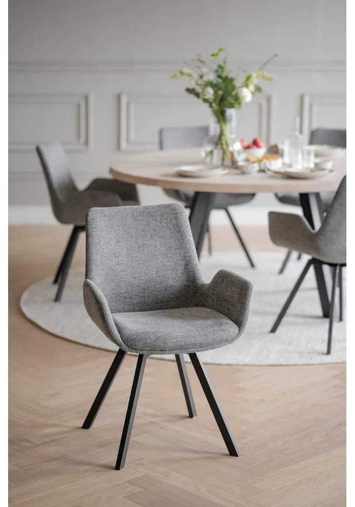 Sivé čalúnené jedálenské kreslá v súprave 2 ks Norwell – Rowico