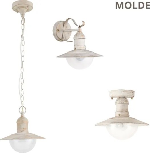Brilagi - Vonkajšie závesné svietidlo MOLDE 1xE27/60W IP44 biela/patina