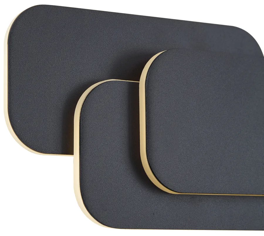 Moderné nástenné svietidlo čierne vrátane LED s 3-stupňovým stmievaním - Dias