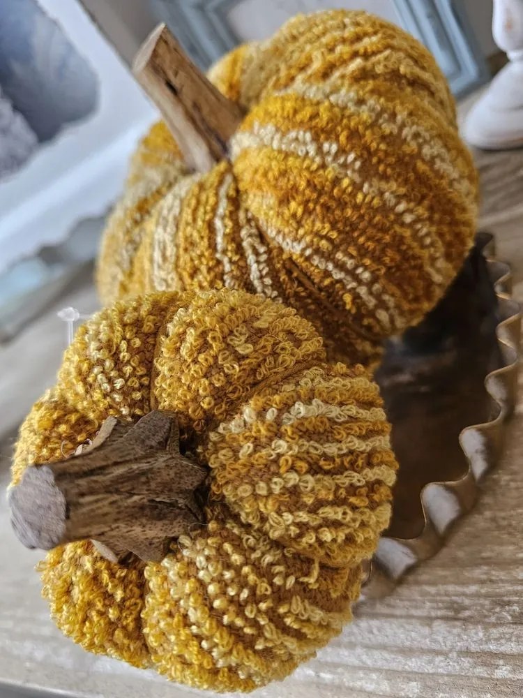 Oranžová textilná dekorácia tekvice Pumpkin - Ø 9*8 cm