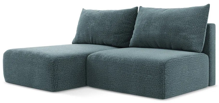 Tyrkysovomodrá rozkladacia/s úložným priestorom rohová pohovka (ľavý roh) Kalena – Makamii