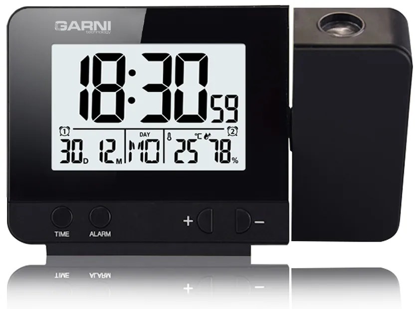 GARNI technology Digitálny budík s projekciou času a vnútornej teploty GARNI 140