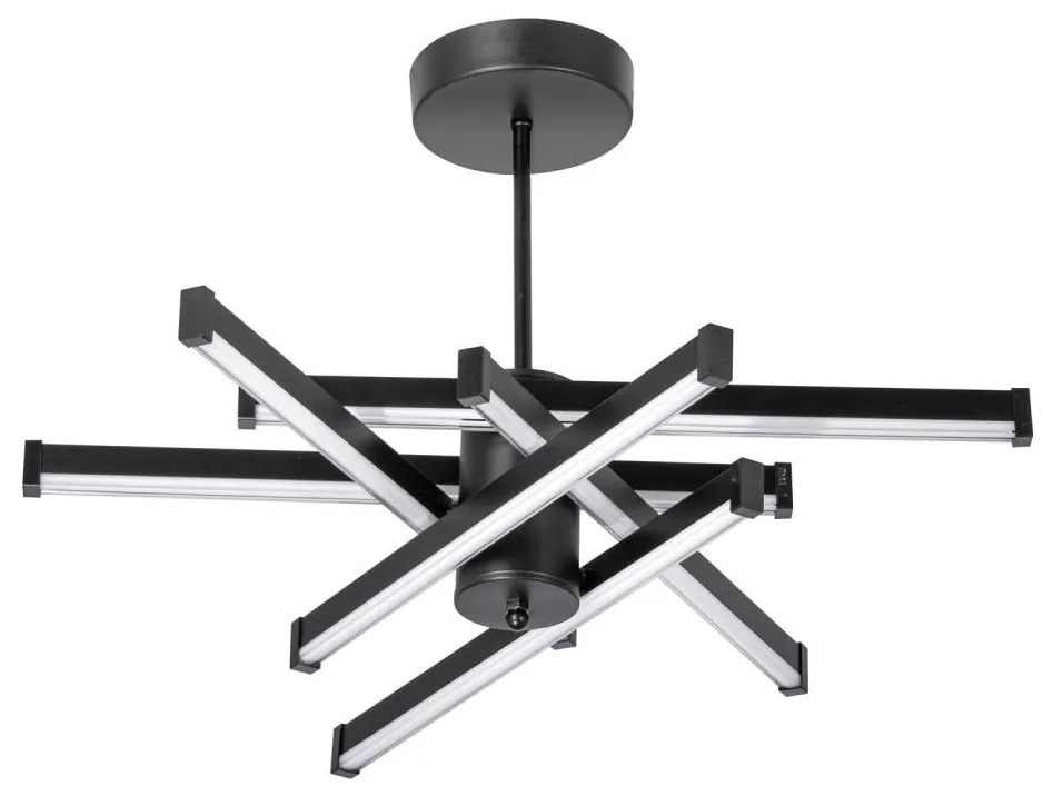 LED Luster na tyči 6xLED/10W/230V 3000-6500K pr. 66 cm čierna