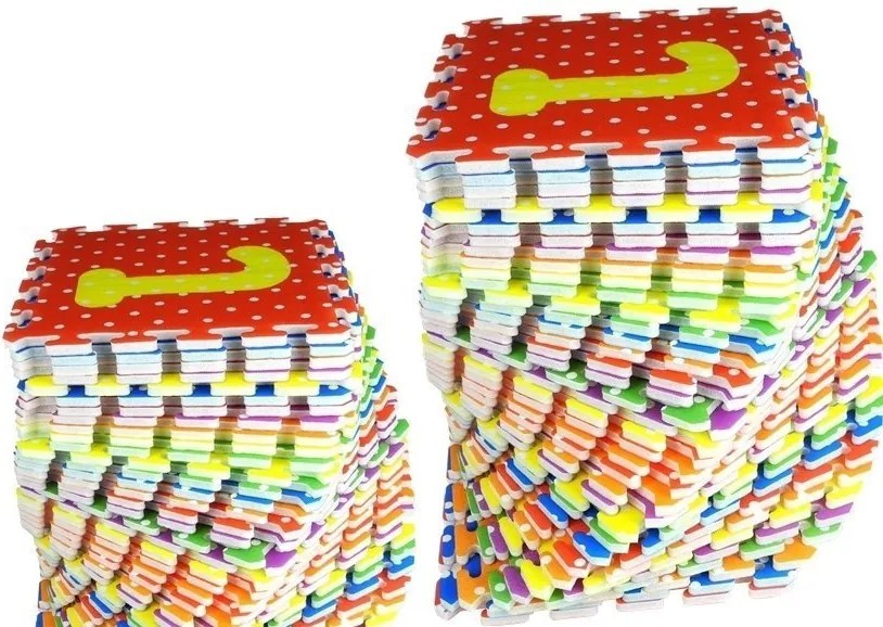 LEAN Toys Abeceda a čísla Farebné penové puzzle 36 kusov