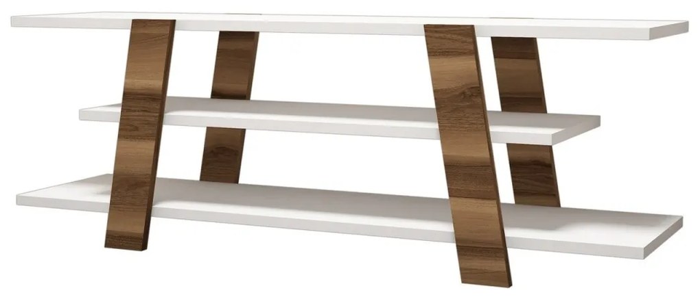 TV stolík FLOWER 120 cm biely/orech