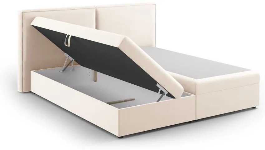 Krémová boxspring posteľ s úložným priestorom 160x200 cm Arendal – Cosmopolitan Design