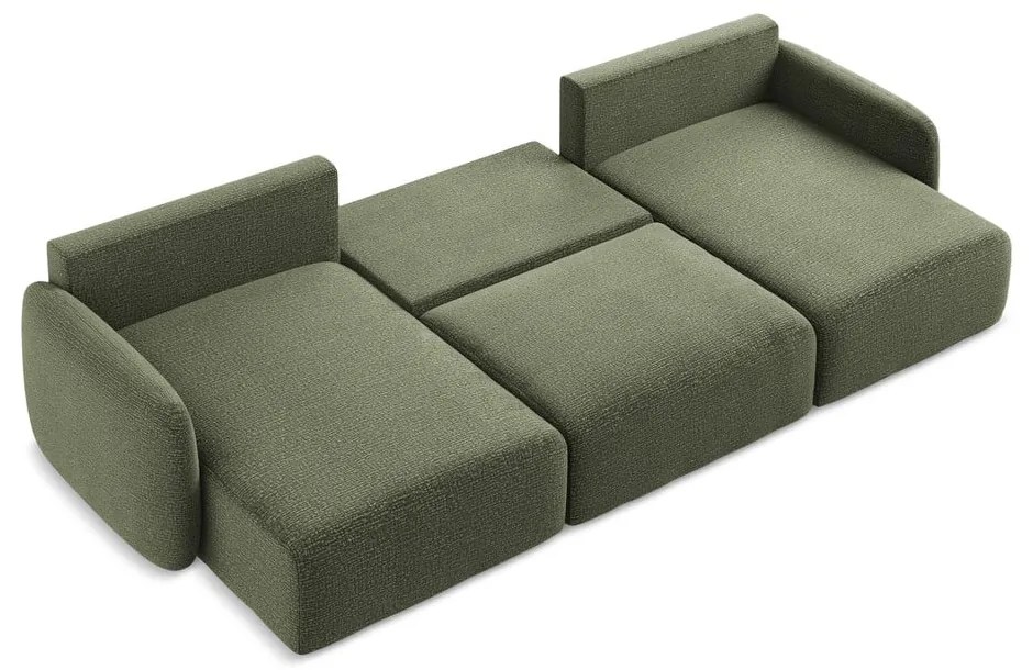 Zelená rozkladacia/s úložným priestorom rohová pohovka Kalena – Makamii