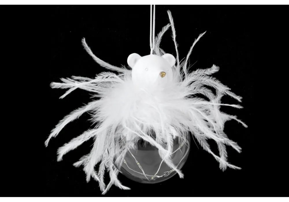 Sklenená svietiaca LED vianočná ozdoba Ego Dekor