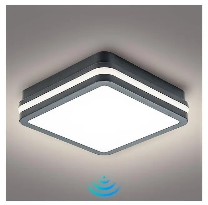 Brilagi - LED Vonkajšie svietidlo so senzorom BENE LED/18W/230V 22x22 cm IP54 BRI049