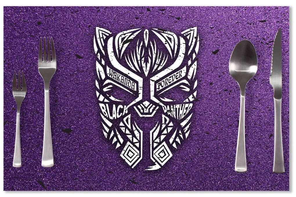 Sablio Prestieranie BLACK PANTHER wakanda forever Biely: 40x30cm