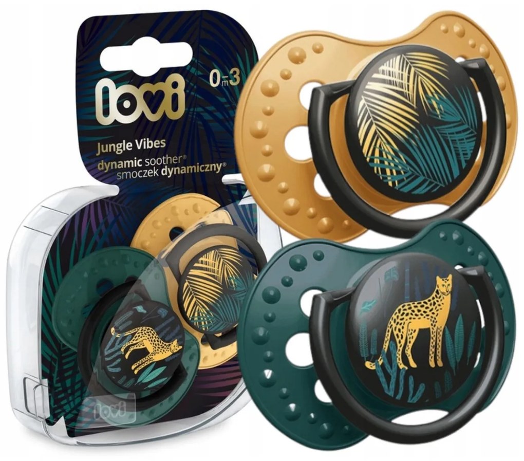 Silikónový detský cumlík Lovi Jungle Vibes 0-3m 2 ks