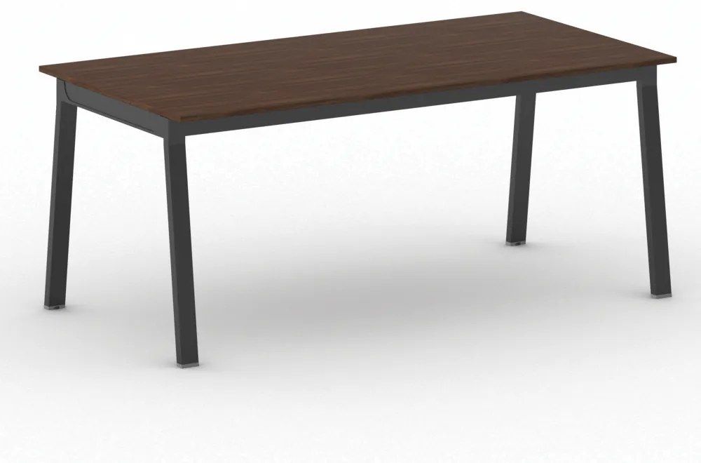 Kancelársky pracovný stôl PRIMO BASIC, čierna podnož, 1800 x 900 mm, orech