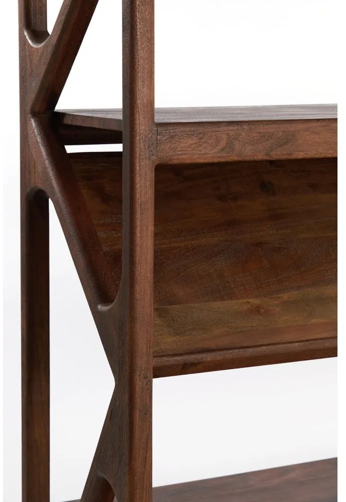 Hnedá knižnica z masívu akácie 120x160 cm Yuki - Light & Living