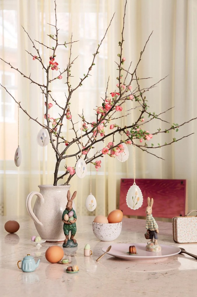 Maileg Veľkonočná dekorácia Egg Metal Rose 6 cm A