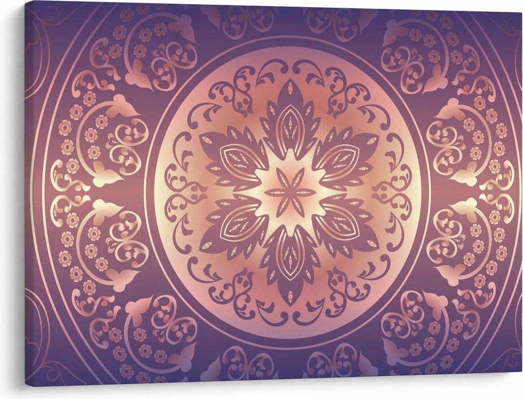 Obraz - Mandala na fialovom gradiente (70x50 cm)