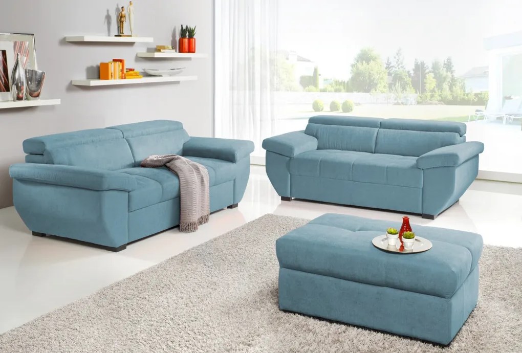 Dvojsedák Speedway, azúrovo modrá látka