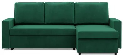 Rohová rozkladacia sedačka NEO Kronos fľaškovo zelená