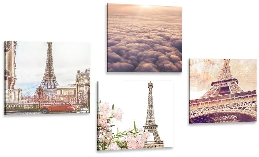 Set obrazov Eiffelova veža v Paríži Varianta: 4x 40x40