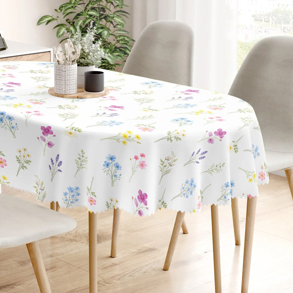 Goldea oválny teflónový obrus - kvetinová záhrada 120 x 160 cm