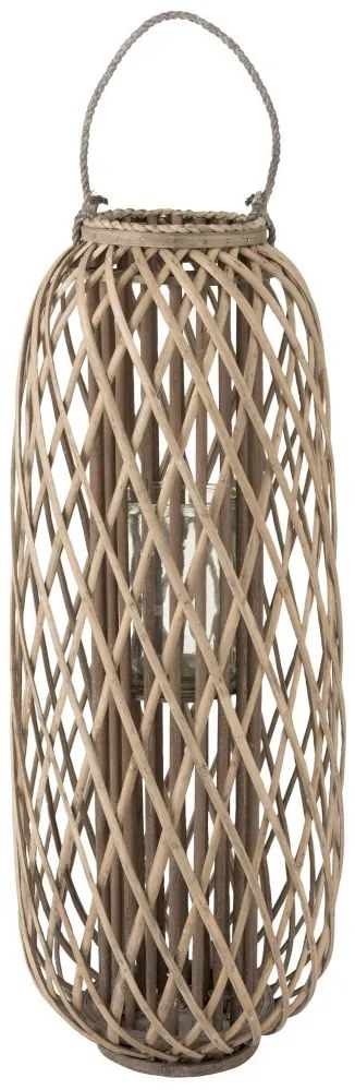 Sivohnedá drevená lampáš Romaine L - Ø 38,5 * 96,5 cm