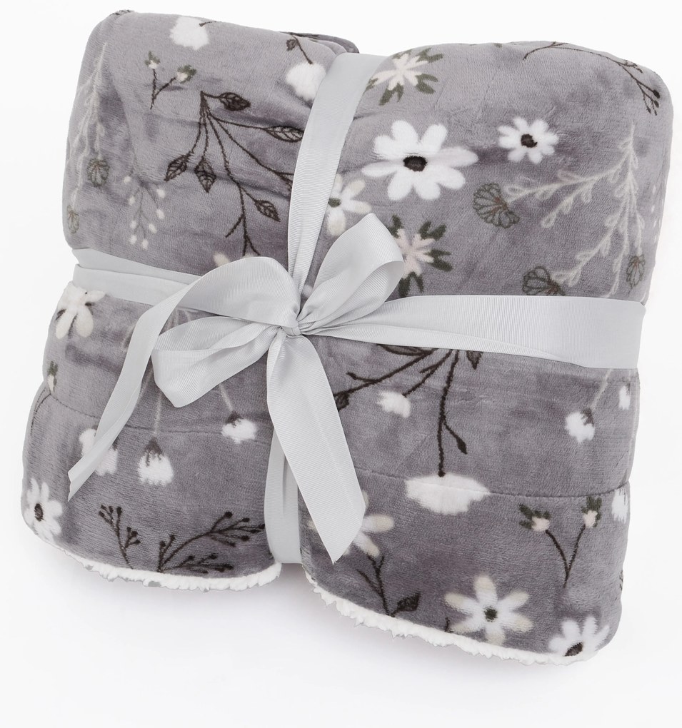 Baránková deka mikroplyš Exclusive 220 × 200 cm – Vanessa sivá