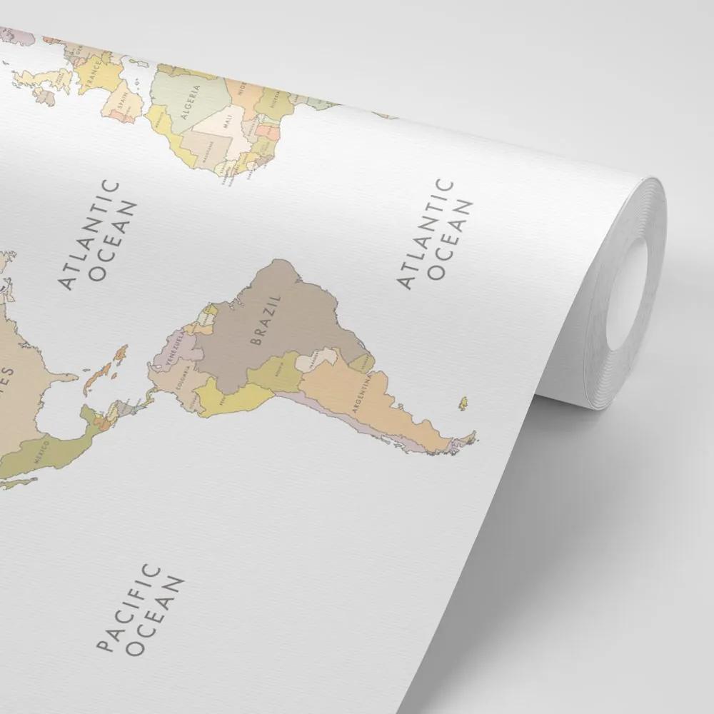 Samolepiaca tapeta klasická vintage mapa sveta