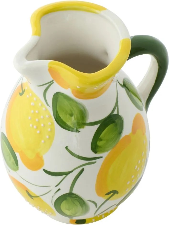 Ručne maľovaný keramický džbán s citrónmi Lemon Pit - 17 * 17 * 21 cm / 850 ml