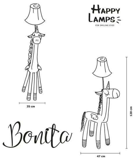 Happy Lamps - LED Detská stojacia lampa BONITA LED/5,4W/230V jednorožec
