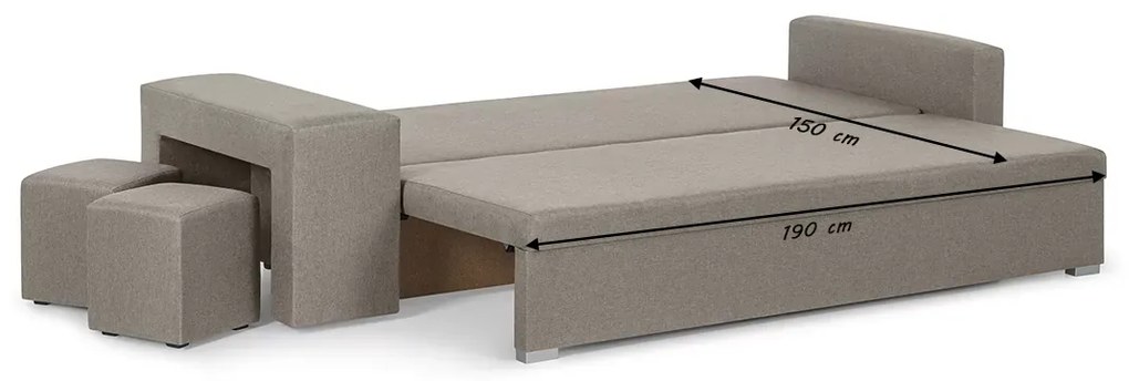 Trojmiestna pohovka s funkciou spania DOLAR II Béžová