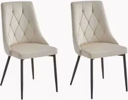 Set 2 stoličiek IMOLA - svetlý béžový zamat / čierne nohy