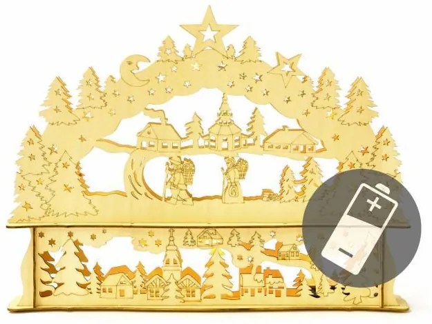 Nexos 28392 Vianočná dekorácia - krajina - 10 LED, teplá biela