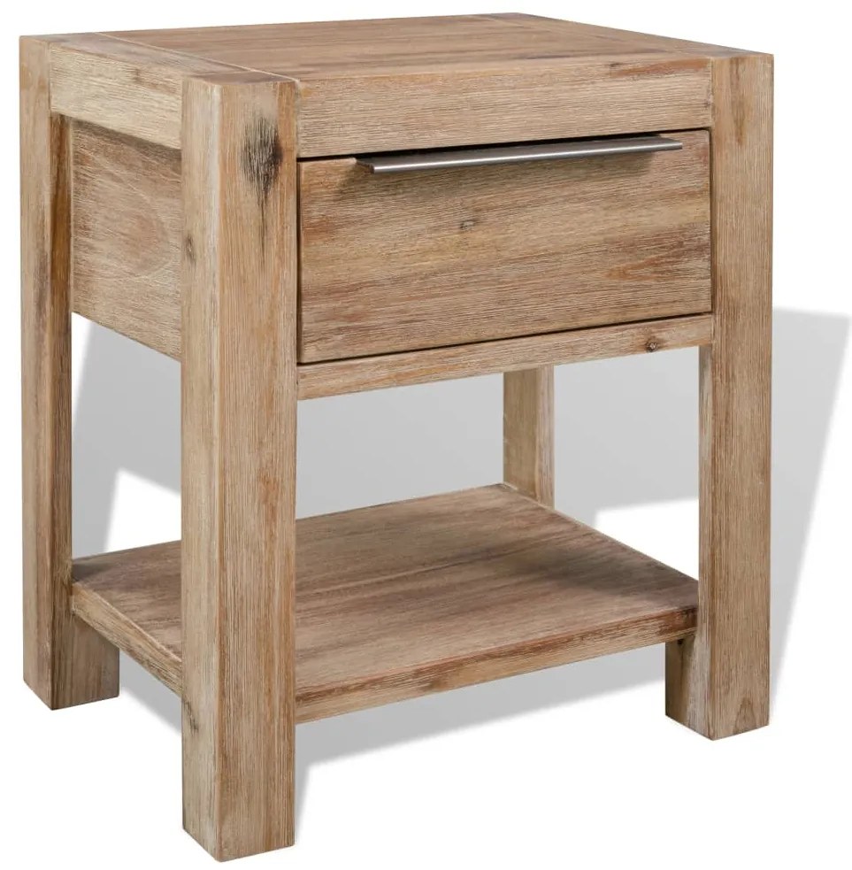 vidaXL Nočný stolík, masívne akáciové drevo, 40x30x48 cm