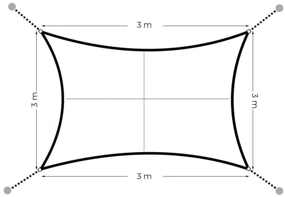 Bestent Záhradná slnečná clona 3x3m šedá 180g/m2