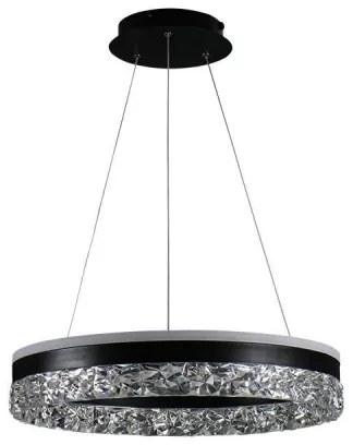 LED Stmievateľný luster na lanku LED/80W/230V 3000-6500K čierna + diaľkové ovládanie